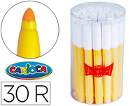 ROTULADOR CARIOCA JUMBO AMARILLO PUNTA GRUESA BOTE DE 30 UNIDADES