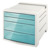 Schubladenbox Colour'Breeze, PS, 4 Schubladen, hellgrau/blau
