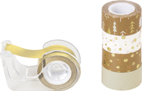 HEYDA Deko Tapes Mini jede Rolle 3 m x 12 mm goldfarben/natur