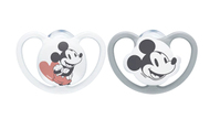 NUK Disney Mickey Mouse Klassieke speen Orthodontisch Silicone Grijs, Wit