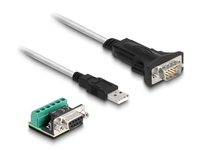 DeLOCK 63465 seriële kabel Zwart, Transparant 1,8 m USB Type-A DB-9