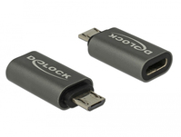 DeLOCK 65927 tussenstuk voor kabels USB 2.0 Micro-B USB Type-C Antraciet