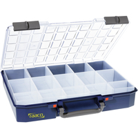 raaco CarryLite 80 Boîte à outils Polycarbonate (PC), Polypropylène Bleu, Transparent