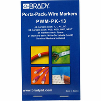 Brady PWM-PK-13 kábeljelölő Fekete, Fehér Vinil