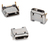 Würth Elektronik WR-COM wire connector Type B with Pegs, High Current at Pin 1 & Pin 5 Micro USB 2.0 SMT Type B Horizontal 5 Contacts High Current Stainless steel