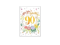 Geburtstagskarte Gollong Zahlengeburtstag 90 Blumenkranz