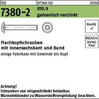 ISO 7380 -2 010.9 M 3 x 12 galv. verzinkt, getempert gal Zn VE=S