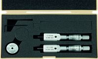 MITUTOYO 3 ponton mérő furatmikrométer készlet skáladobos : 2 - 3 mm / 0,001 mm 368-906