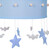 Relaxdays Hängelampe Kinderzimmer, Himmel-Motiv, HD: 160x35 cm, Pendelleuchte mit hängenden Sternen & Wolken, blau/grau