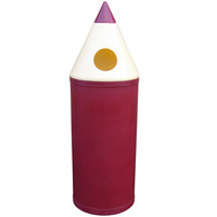 Midi Pencil Litter Bin - 52 Litre - Maroon - Plastic Liner