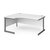 Contract 25 left hand ergonomic desk with graphite cantilever leg 1600mm - white