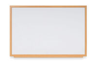 Bi-Office Earth-It Non Magnetic Melamine Whiteboard Oak Wood Frame 2400x1200mm