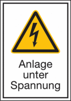 Elektro-Kombischild - Warnung vor elektrischer Spannung, Anlage unter Spannung