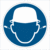 Kombischild - Ohrstöpsel und Kopfschutz benutzen, Blau, 10 cm, Magnetfolie