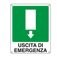 Cartello di Segnalazione - Uscita di Emergenza - 25x31 cm - E20107X (Bianco e Ve