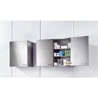 Cleanroom wall mounted cupboard made of stainless steel