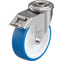 TPU wheel, stainless steel housing with bolt hole