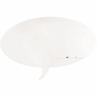 Symbol-Tafel Skinshape Sprechblase lackiert 100x150cm RAL 9010 reinweiß