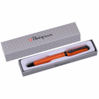 Kugelschreiber Studio orange silberne Geschenkpackung