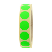 Markierungspunkte Ø 20 mm, leuchtgrün, 1.000 runde Etiketten auf 1 Rolle/n, 3 Zoll (76,2 mm) Kern, Papierpunkte permanent, Verschlussetiketten