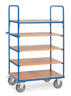 fetra® Etagenwagen, 5 Ladeflächen 1000 x 600 mm, , Höhe 1800 mm, Seiten offen