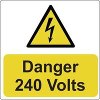 Danger 240 volts labels