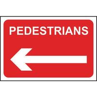 Pedestrians arrow left sign