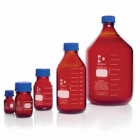 Laborflasche DURAN® braun mit Schraubverschluss und Ausgießring aus PP | Nennvolumen: 50 ml