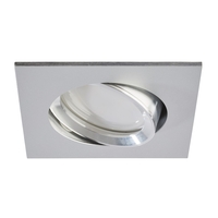 LED Einbau-Downlight, IP20, eckig, 8.3 x 8.3cm, GU10 (inkl.), 30° schwenkbar, 5W 4000K 500lm 45°, aluminium gebürstet