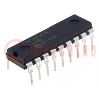 IC: microcontroller PIC; 1,75kB; 20MHz; A/E/USART; 3÷5,5VDC; THT