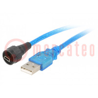 Kabel-adapter; USB 2.0; USB A mini wtyk,USB A wtyk; 1m; 1310