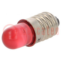 Lampe LED; rouge; E10; 12VDC; 12VAC