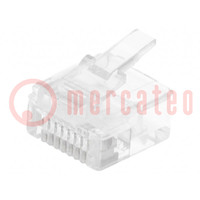 Plug; RJ45; PIN: 8; short; Layout: 8p8c; for cable; IDC,crimped