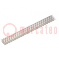 Heatsink: extruded; grilled; natural; L: 1000mm; W: 10mm; H: 6mm; raw