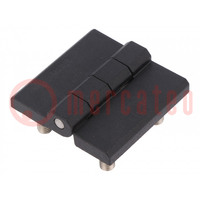 Hinge; Width: 40mm; technopolymer PA; black; H: 40mm; Ext.thread: M5