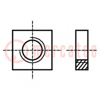 Nut; square; M24; 3; steel; Plating: zinc; H: 19mm; 36mm; BN 147