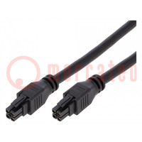 Cable; Mega-Fit; female; PIN: 4; Len: 0.5m; 15A; Insulation: PVC; 300V