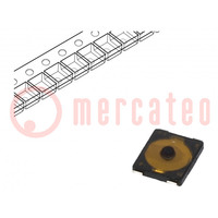Microswitch TACT; SPST; Pos: 2; 0.02A/15VDC; SMT; none; 1.3N; 0.65mm