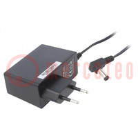 Power supply: switching; mains,plug; 24VDC; 1A; 24W; Plug: EU; 87%