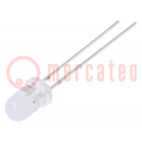 LED; 5mm; rosso; 1560÷2180mcd; 100°; Frontale: convesso; 2,1÷2,6V