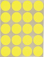 Papieretiketten - Fluoreszierend-Gelb, 3.8 cm, Papier, Selbstklebend, Rund