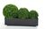 Artificial Boxwood Balls in Trough - 100cm(L) x 70cm(H) x 30cm(D), Green, V1