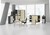 Geramöbel Verkettungsplatte Fünfeck 90° mit Stützfuß, mit Kabelführung, inkl. Verkettungsmaterial, höhenverstellbar, 1225x1225x680-820, Weiß/Silber