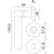 Skizze zu SOLIDO Drückergarnitur BARCELONA - auf Rosette WC, verchromt/vernickelt matt