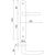 Skizze zu SOLIDO Drückergarnitur PRAG - auf Schild WC 90, links, vernickelt matt