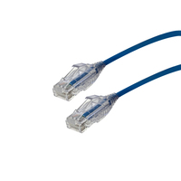 Videk Cat6 Slim U/UTP LSZH RJ45 to RJ45 Booted Patch Cable 28 AWG Blue - 5Mtr