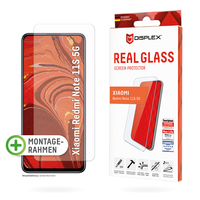 Displex Panzerglas (10H) für Xiaomi Redmi Note 11S 5G, Eco-Montagerahmen, Tempered Glas, kratzer-resistente Schutzfolie, hüllenfreundlich
