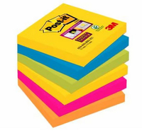 3M 7100147841 Post-it Carré Multicolore 90 feuilles Auto-adhésif