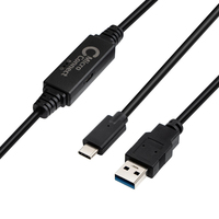 Microconnect USB3.1CA5AMP USB Kabel USB 3.2 Gen 1 (3.1 Gen 1) 5 m USB C USB A Schwarz