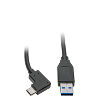 Tripp Lite U428-003-CRA Cable USB-C a USB-A (M/M), en ángulo recto C, USB 3.1 Gen 1 (5 Gbps), Compatible con Thunderbolt 3, 0.91 m [3 pies]